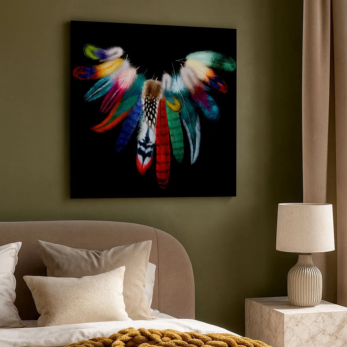 Quadro su tela - Stampe su Tela - Collana indiana - 30x30 cm