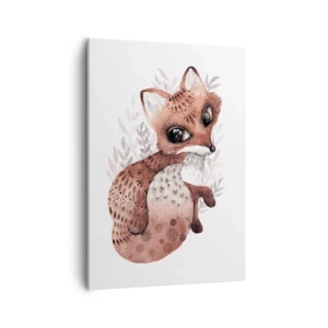 Quadro su tela - Stampe su Tela - Una simpatica volpe acquerellata su uno sfondo chiaro - 50x70cm - Semplicemente da amare - Decorazione murale moderna per soggiorno e camera da letto ARTTOR
