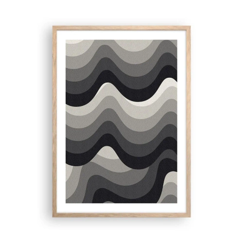 Poster in cornice rovere chiaro - Un'onda dopo l'altra - 50x70 cm