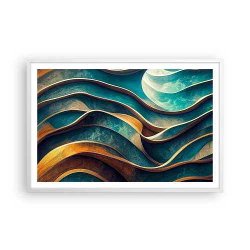 Poster in cornice bianca - I meandri del blu - 91x61 cm