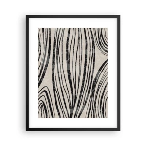 Poster in cornice nera - Una palude di linee - 40x50 cm