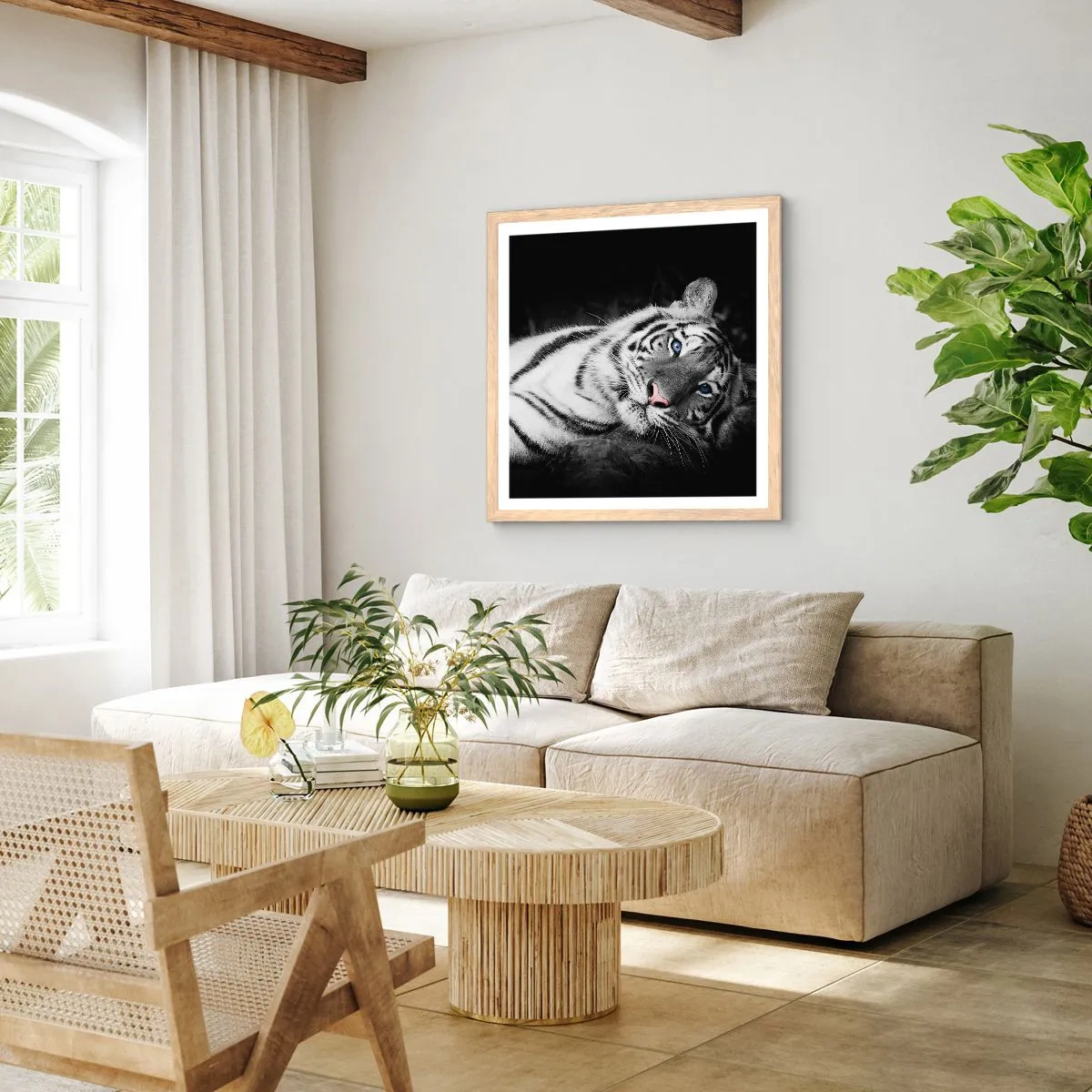 Poster in cornice rovere chiaro - Selvaggità e pace - 40x40 cm