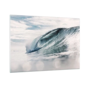 Quadro su vetro - Una potente onda oceanica sotto i raggi del sole - 100x70cm - Cima d'acqua - Decorazione murale moderna per soggiorno e camera da letto ARTTOR