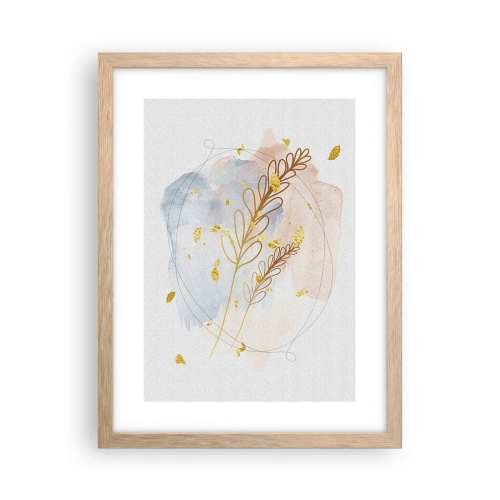 Poster in cornice rovere chiaro - Soffio d'oro - 30x40 cm