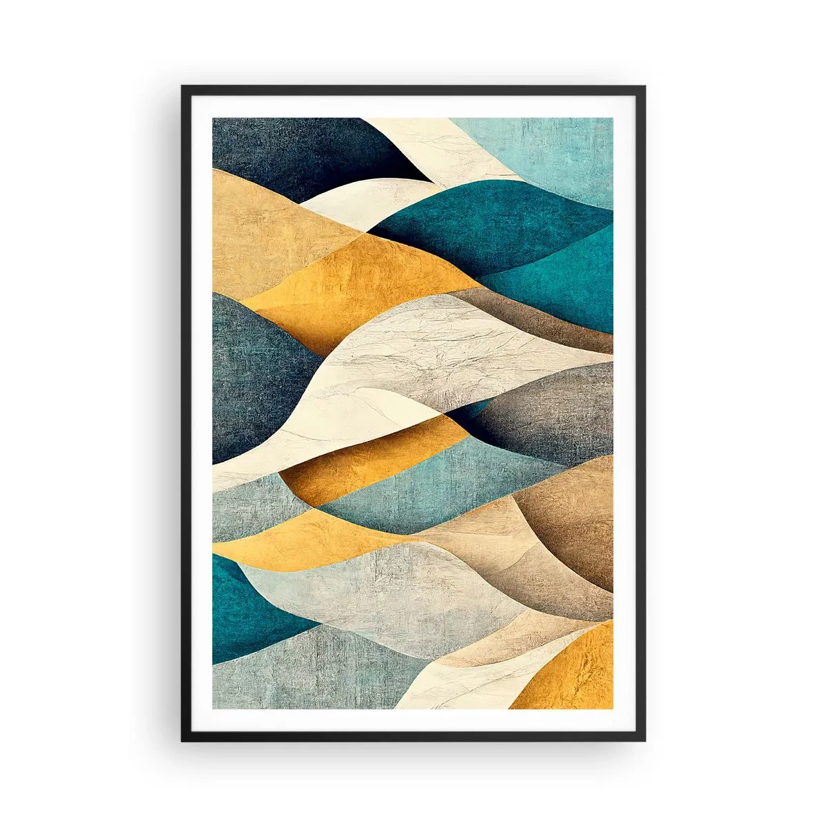 Poster in cornice nera - Ritmo e ondulazioni - 70x100 cm