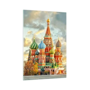 Quadro su vetro - Una cattedrale colorata con cupole caratteristiche - 70x100cm - Neanche Disney potrebbe idearlo - Decorazione murale moderna per soggiorno e camera da letto ARTTOR
