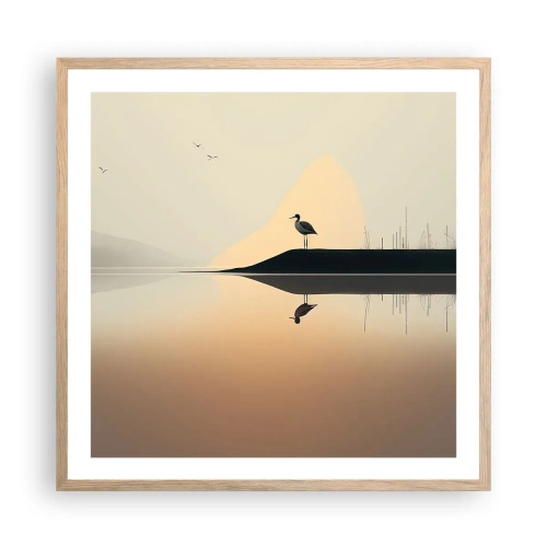 Poster in cornice rovere chiaro - Il signore del lago - 60x60 cm