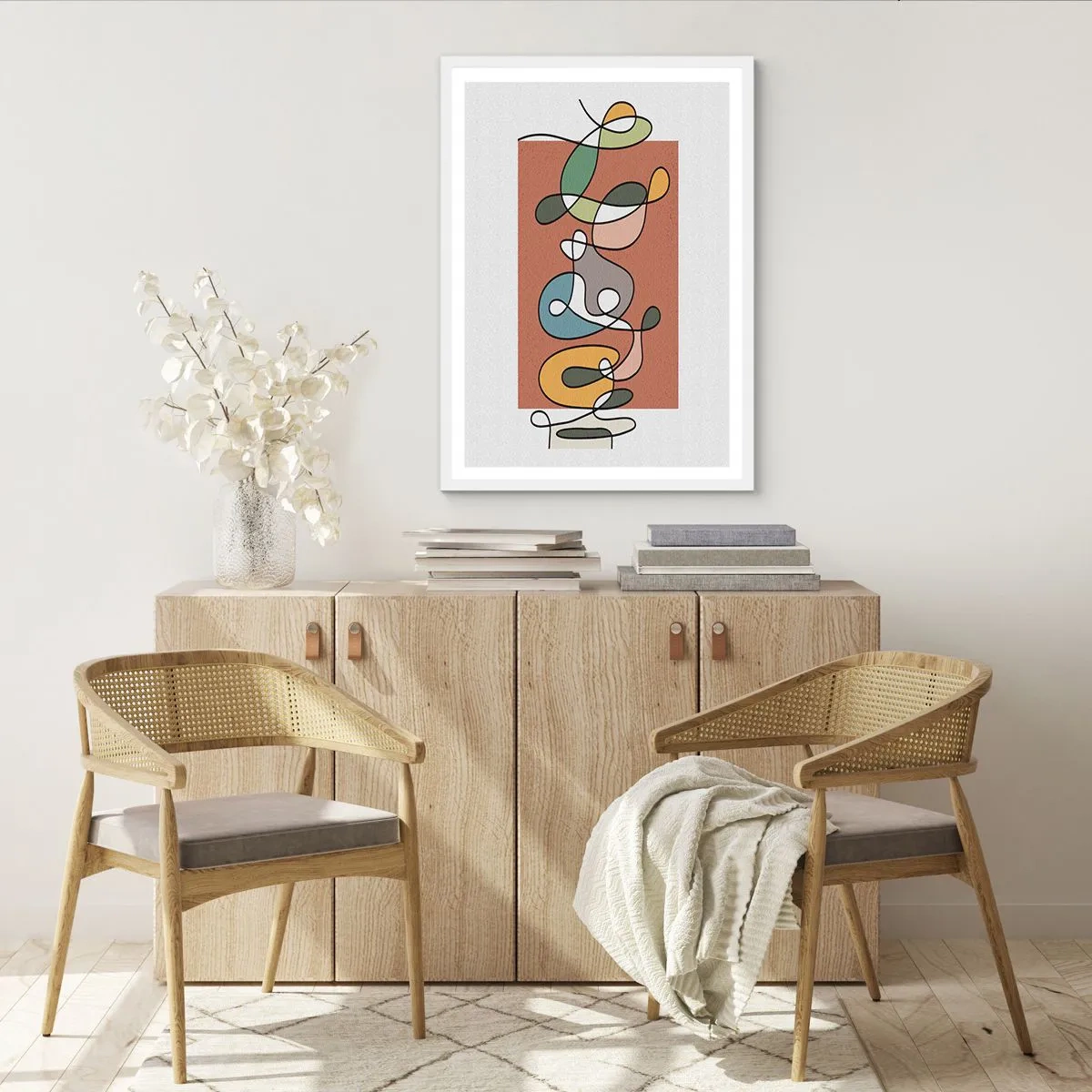 Poster in cornice bianca - Astrazione: saltello colorato - 50x70 cm