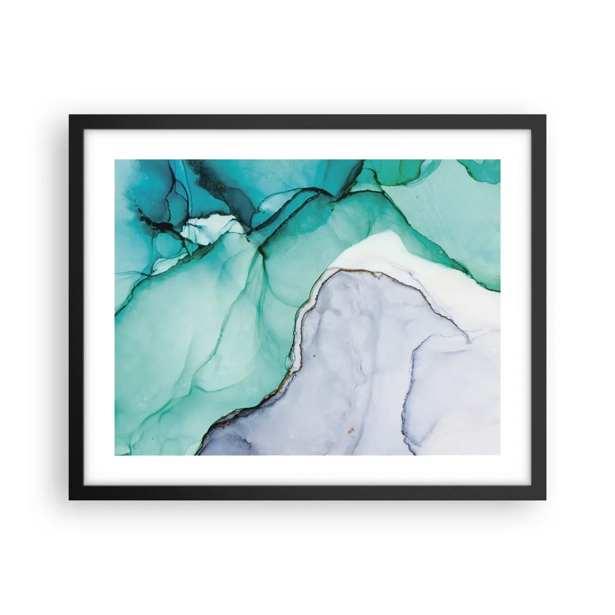 Poster in cornice nera - Studio in turchese - 50x40 cm