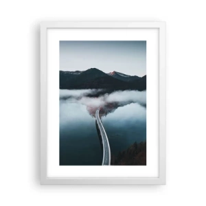 Poster in cornice bianca - Sull'acqua liscia come uno specchio - 30x40 cm