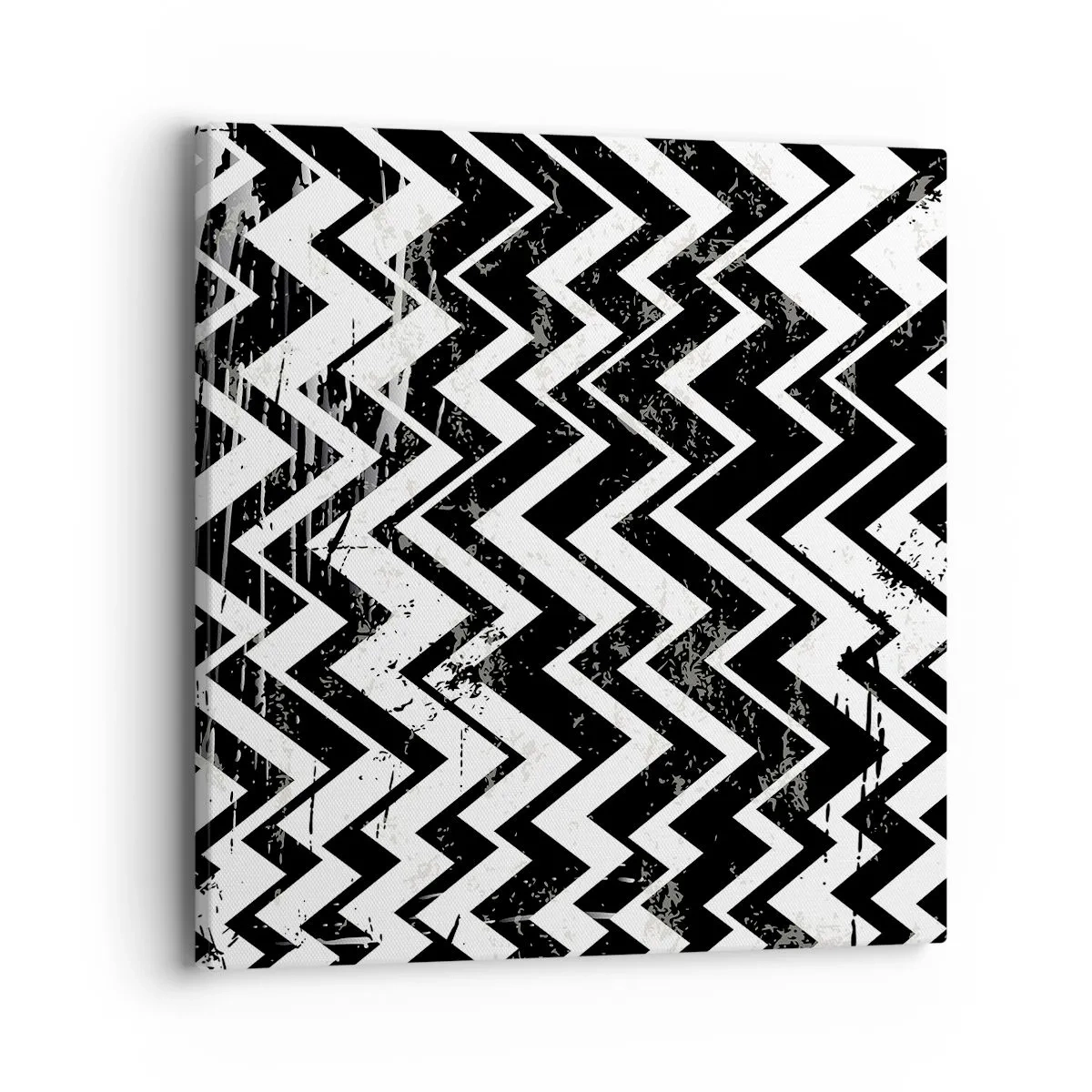Quadro su tela - Stampe su Tela - Zig-bianco, zag-nero - 40x40 cm
