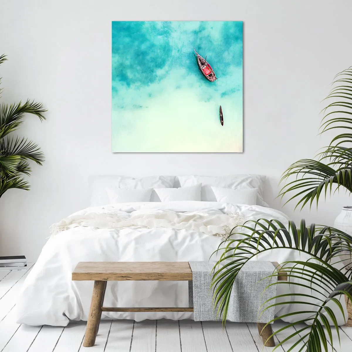 Quadro su tela - Stampe su Tela - Nelle spiagge di Zanzibar, quando c'è troppa acqua... - 40x40 cm