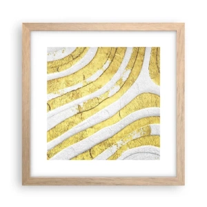 Poster in cornice rovere chiaro - Composizione in bianco e oro - 30x30 cm