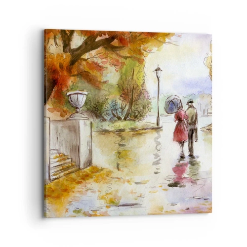 Quadro su tela - Stampe su Tela - Autunno romantico nel parco - 70x70 cm