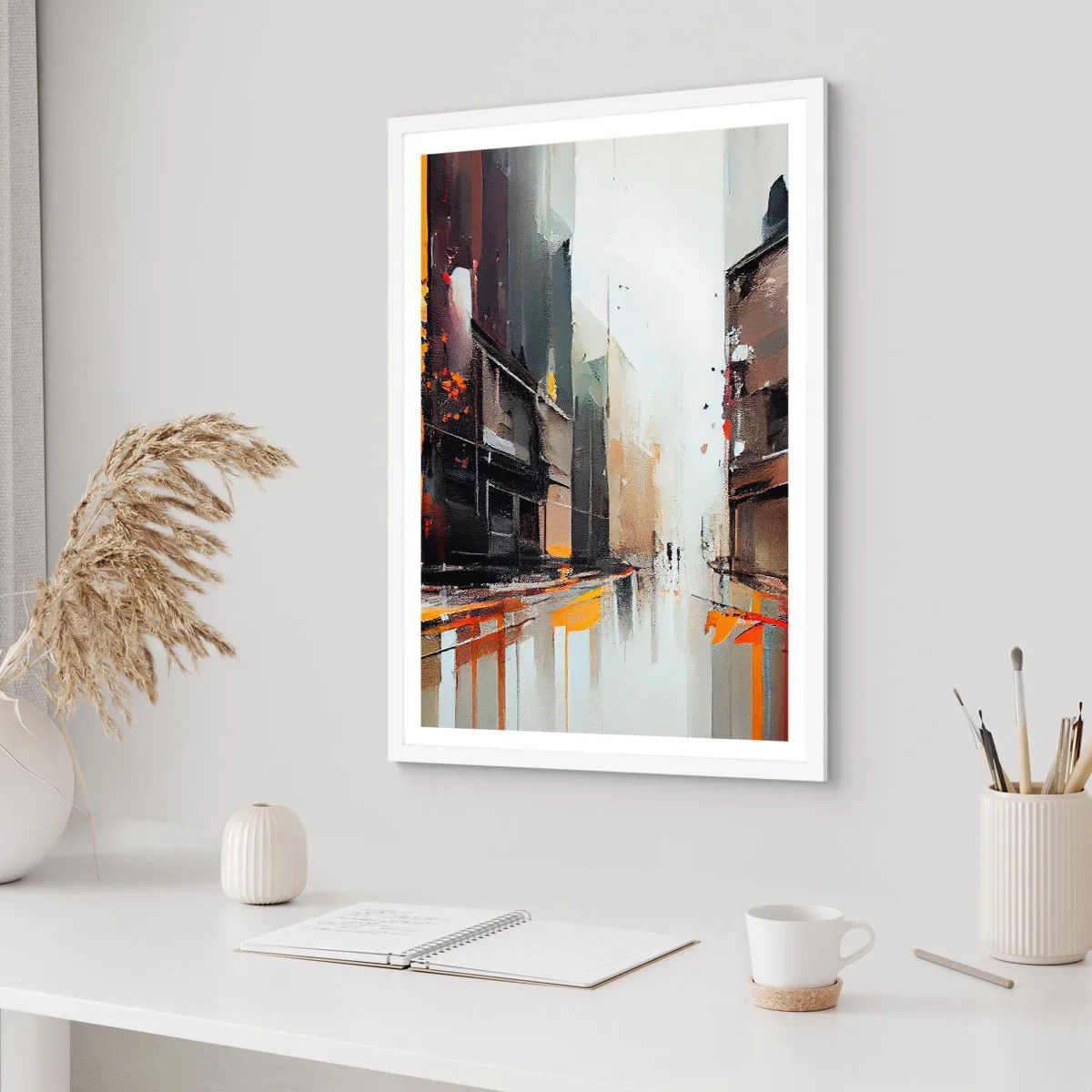 Poster in cornice bianca - Un giorno di pioggia - 30x40 cm