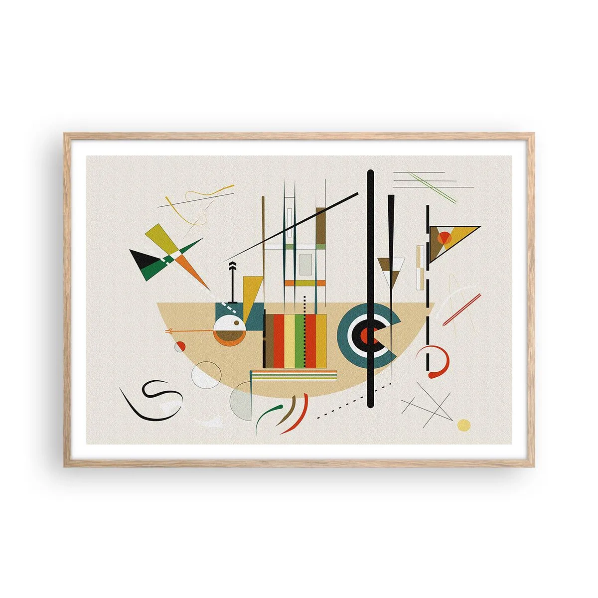 Poster in cornice rovere chiaro - E il mondo ride - 100x70 cm