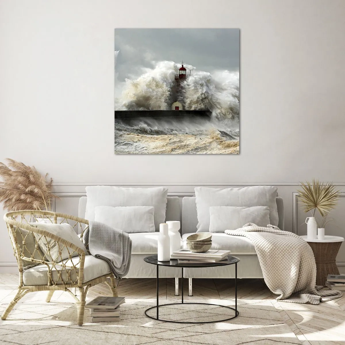 Quadro su vetro - L'ira dell'oceano - 60x60 cm