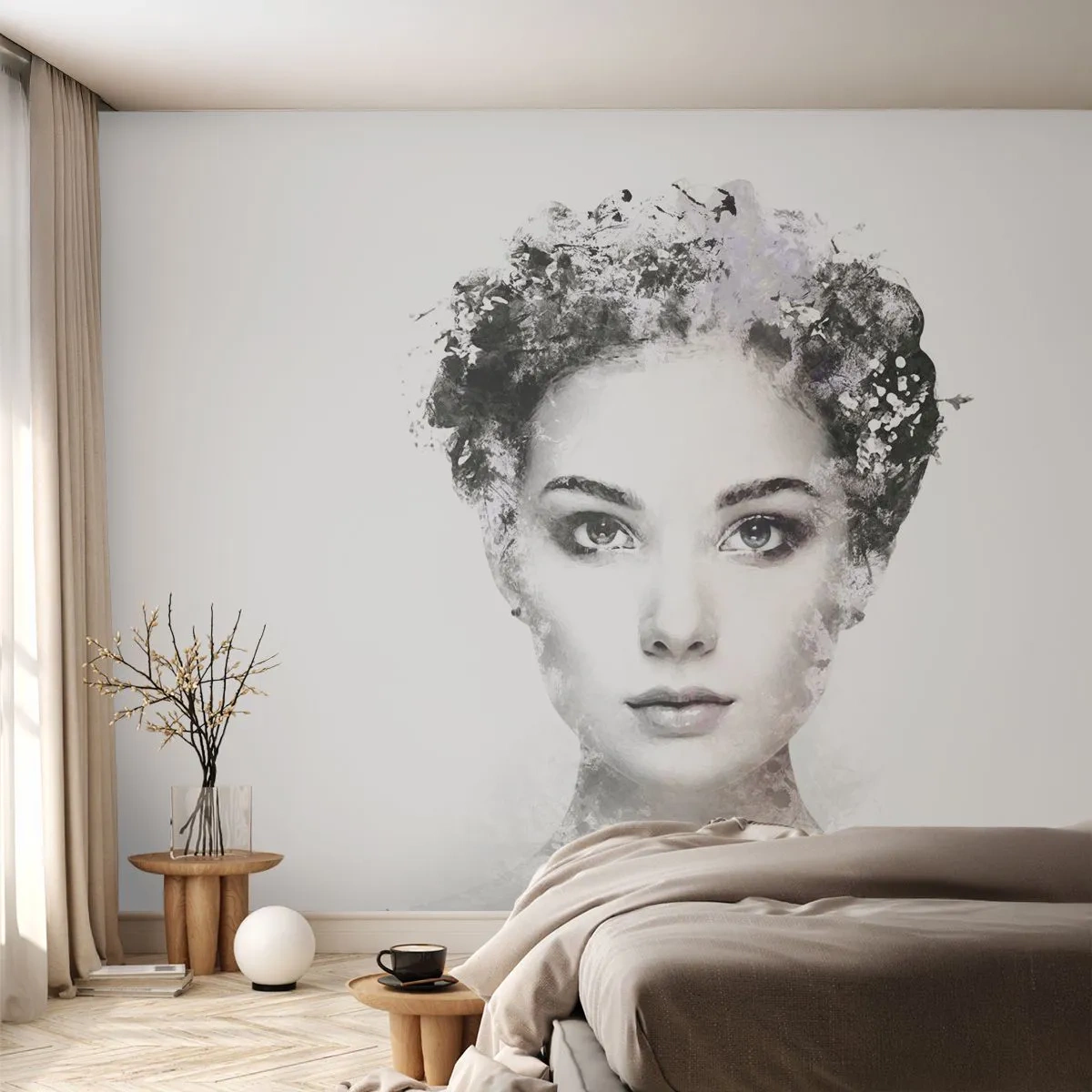 Fotomurali Autoadesivo Deluxe Sticker - Ritratto estremamente alla moda - Volto di donna, Donna, Astrazione - 250x175 cm