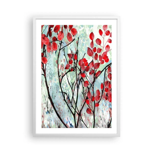 Poster in cornice bianca - Albero in scarlatto - 50x70 cm