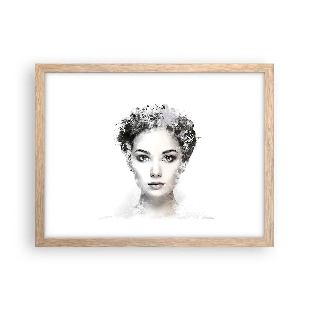 Poster in cornice rovere chiaro - Ritratto estremamente alla moda - 40x30 cm
