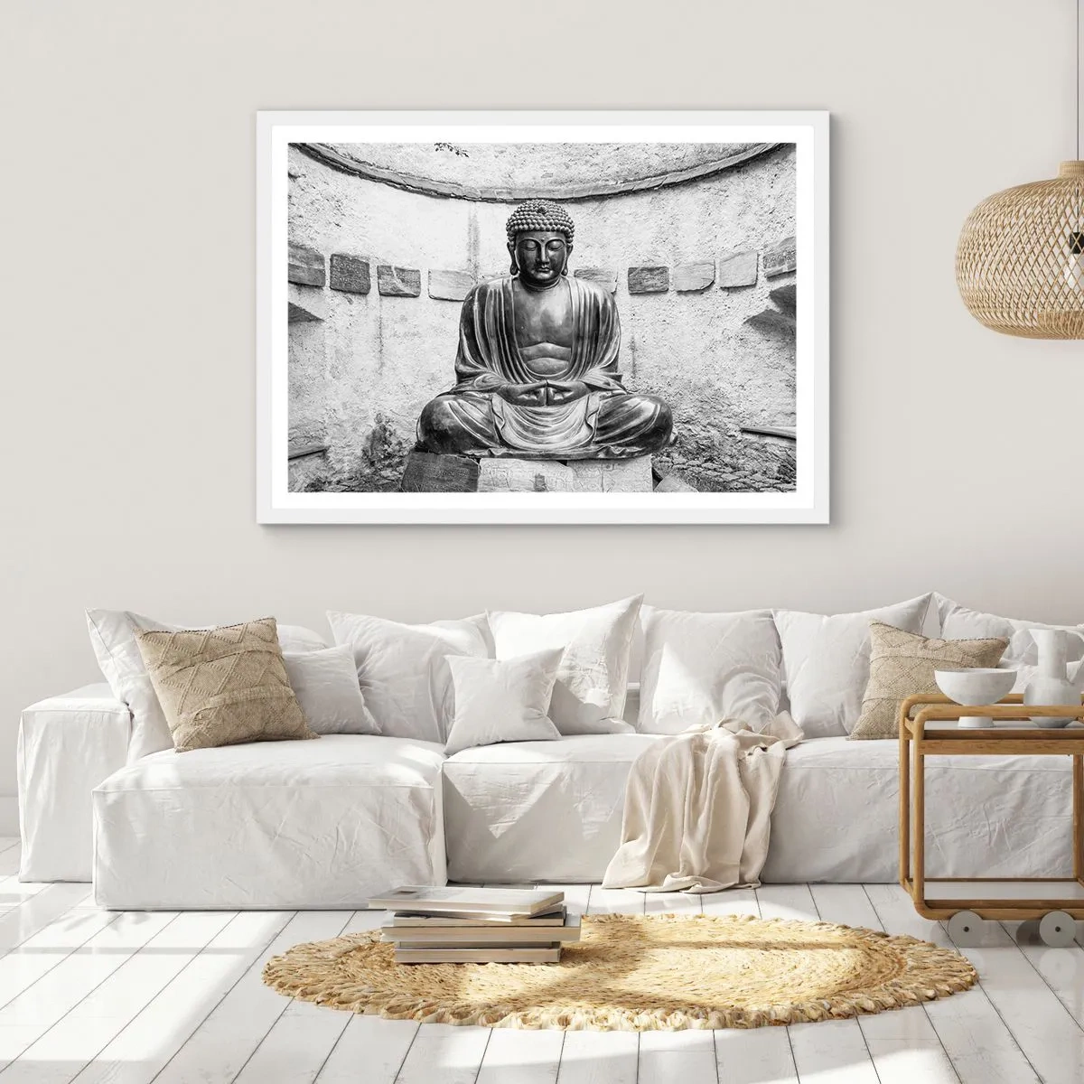 Poster in cornice bianca - Alla fonte della pace - 91x61 cm