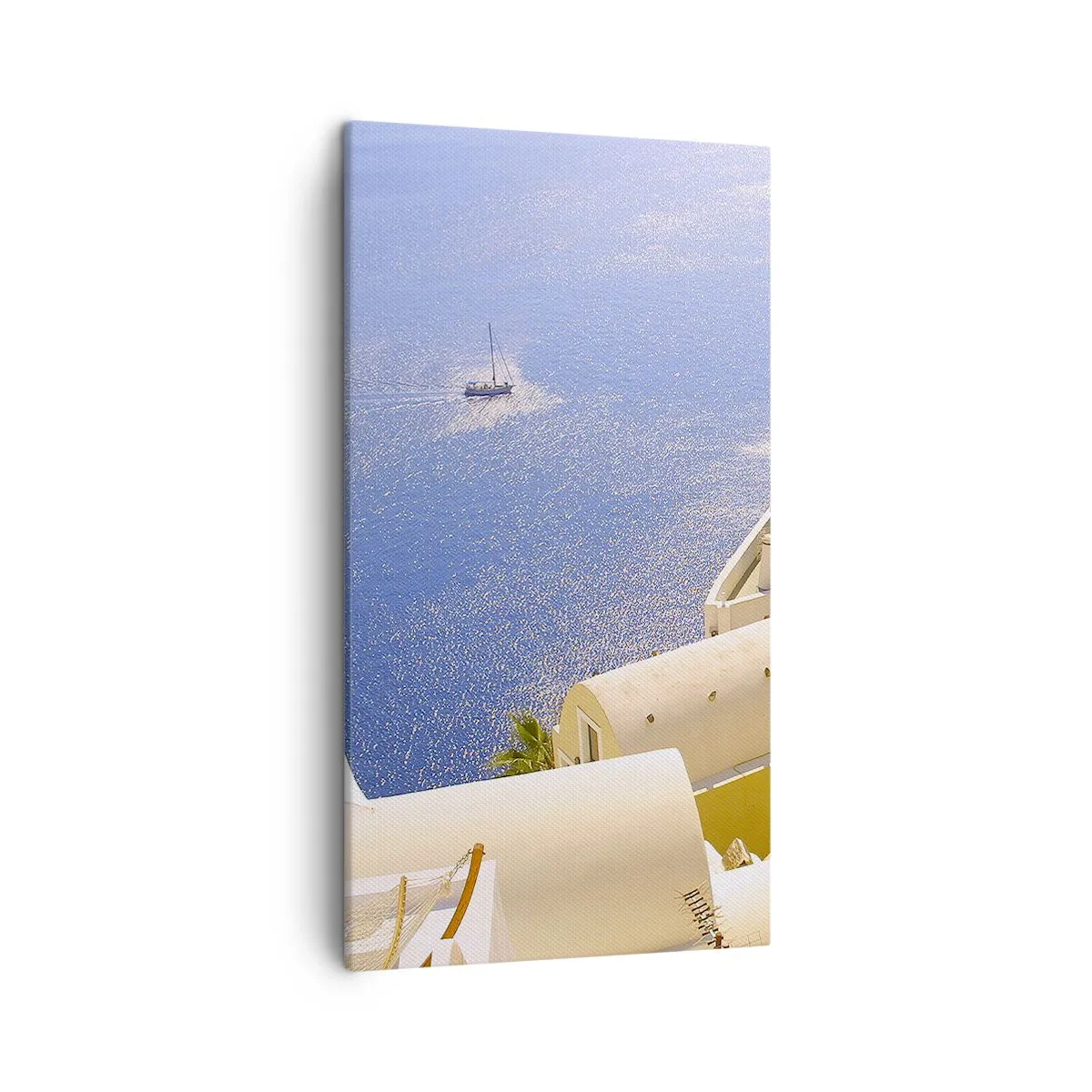 Quadro su tela - Stampe su Tela - Paesaggio greco in bianco e blu - 45x80 cm