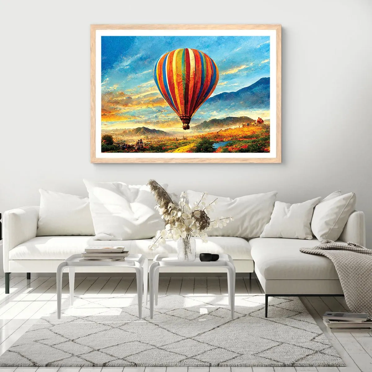 Poster in cornice rovere chiaro - Nel silenzio si vede meglio - 91x61 cm