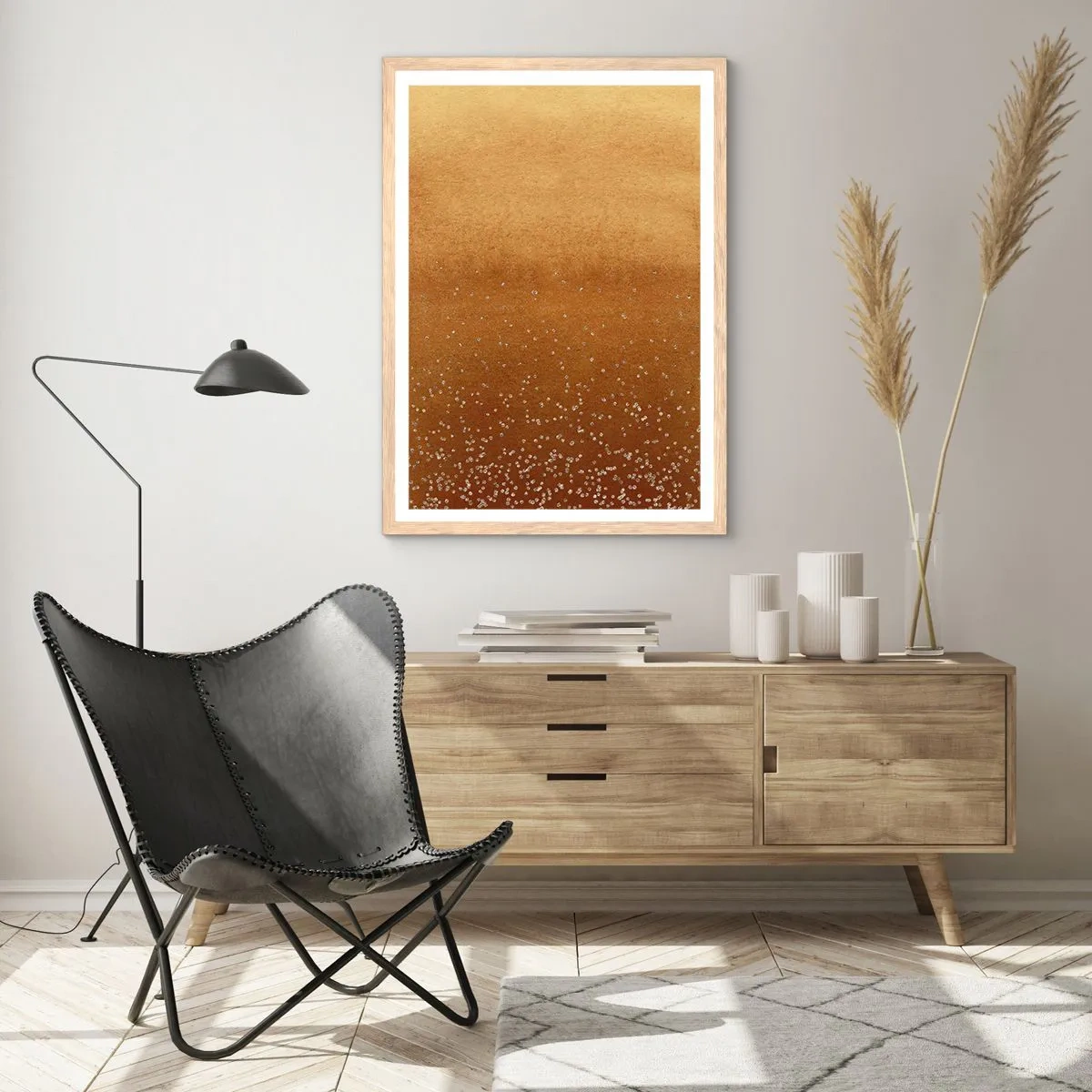 Poster in cornice rovere chiaro - La nascita della luce - 30x40 cm