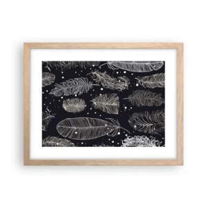 Poster in cornice rovere chiaro - Pizzo piumato - 40x30 cm