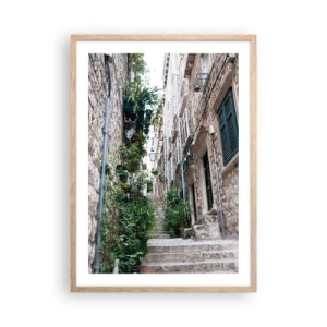 Poster in cornice rovere chiaro - Il fascino della città vecchia - 50x70 cm