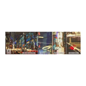 Campione di Fotomurale Premium Canvas - Frastuono serale della strada - Città, Architettura, Vita notturna - 100x30 cm