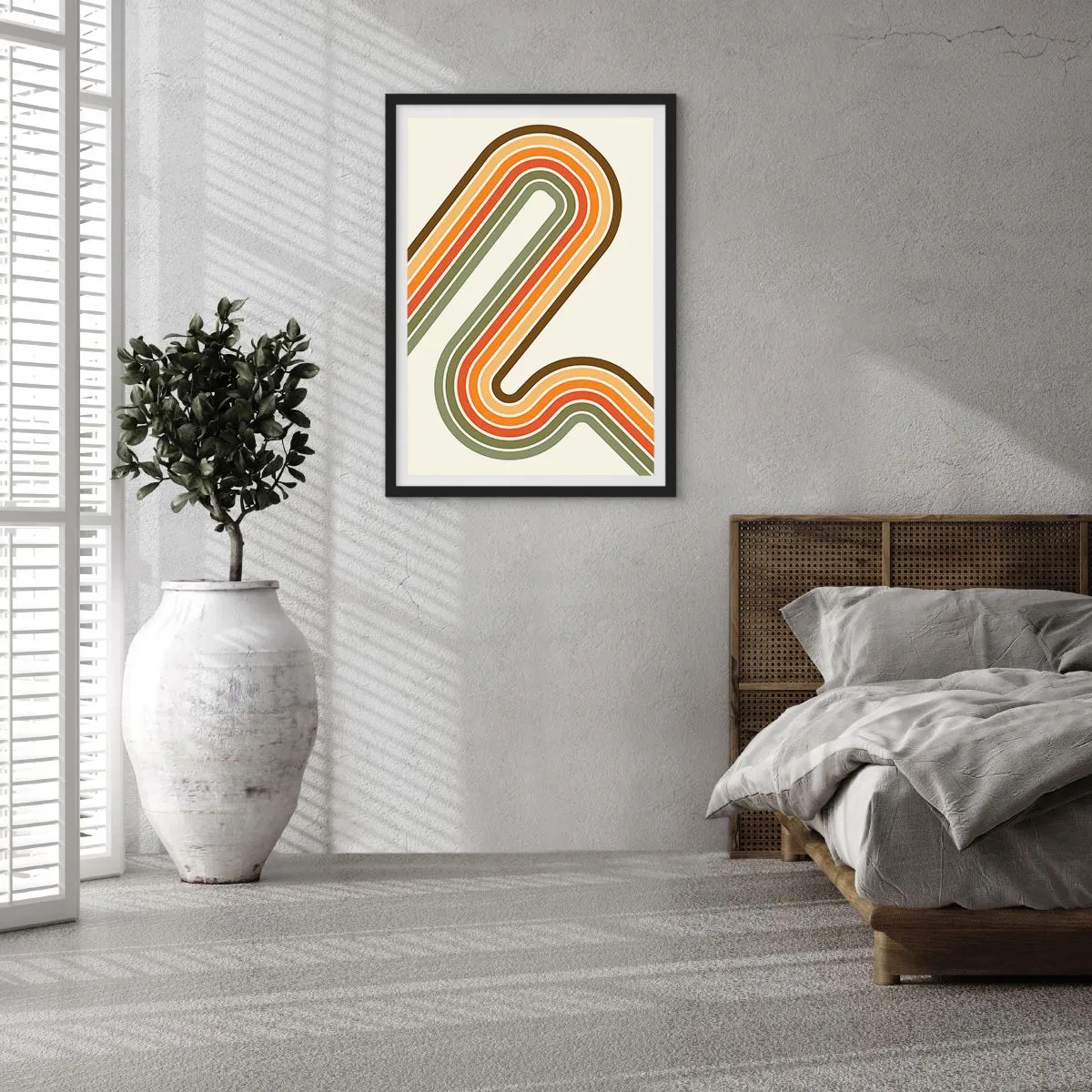 Poster in cornice nera - Zig zag fino alla meta - 70x100 cm