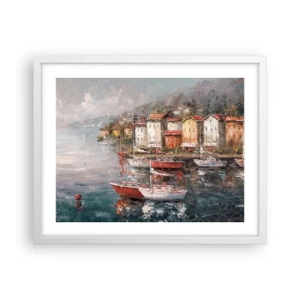 Poster in cornice bianca - Molo romantico - 50x40 cm