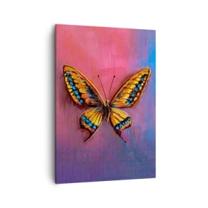 Quadro su tela - Stampe su Tela - Farfalla colorata su uno sfondo astratto - 50x70cm - Gioielli della natura - Decorazione murale moderna per soggiorno e camera da letto ARTTOR