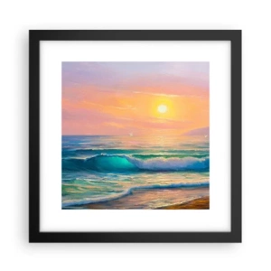 Poster in cornice nera - Il canto turchese delle onde - 30x30 cm