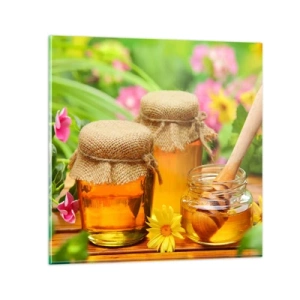 Quadro su vetro - Dolce miele di fiori - 40x40 cm