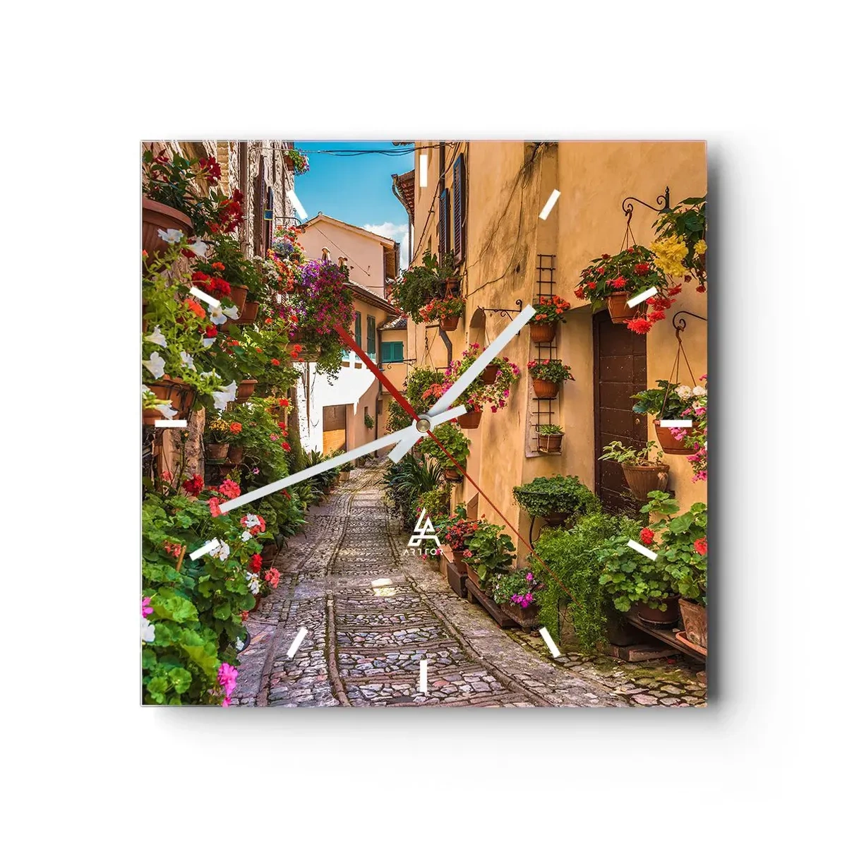 Orologio da parete - Orologio in Vetro - Angolo italiano - 40x40 cm