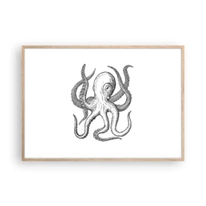 Poster in cornice rovere chiaro - Ballando con le onde - 100x70 cm