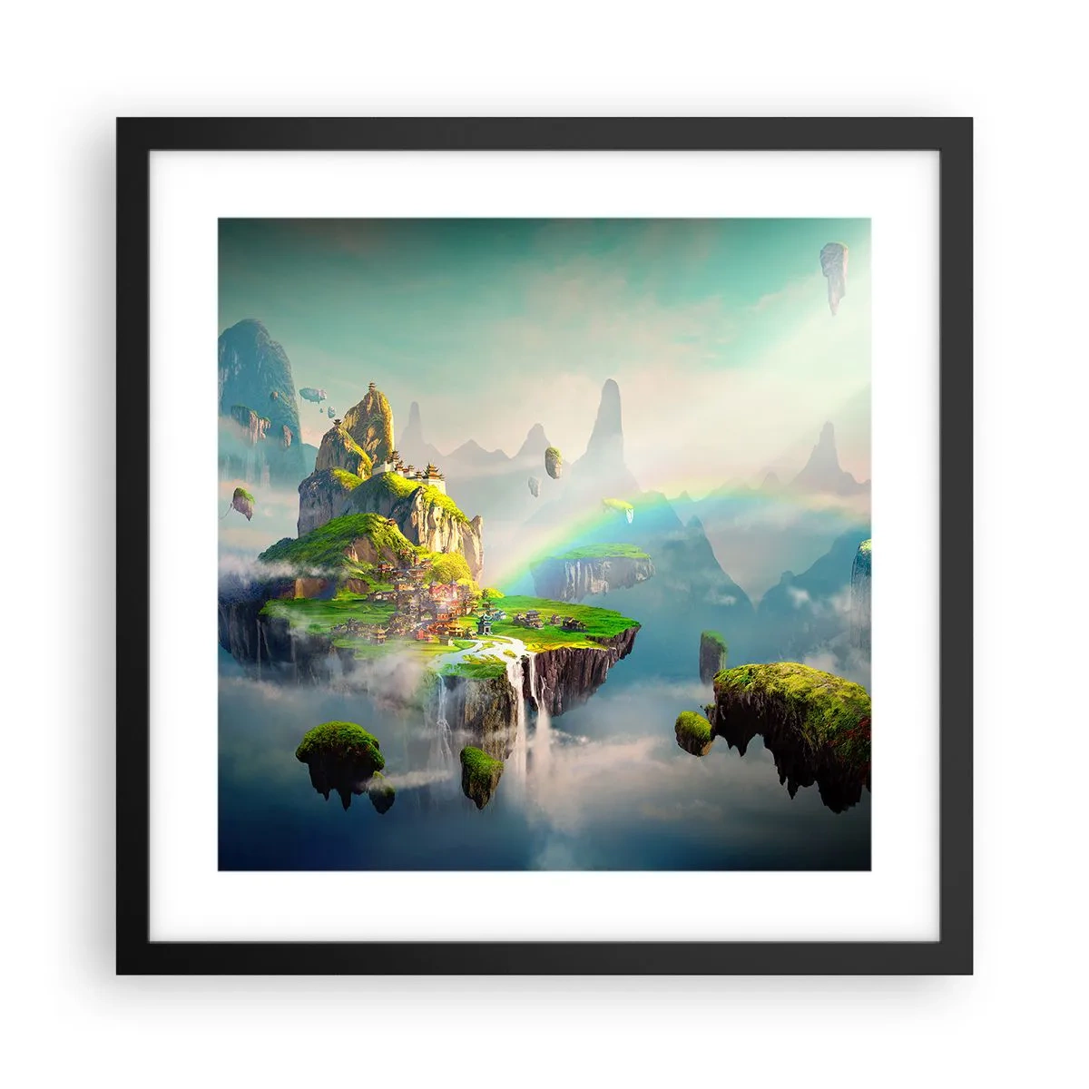 Poster in cornice nera - In mezzo al cielo: isole fortunate - 40x40 cm