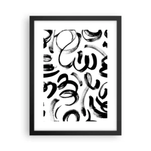Poster in cornice nera - Nero su bianco - 30x40 cm