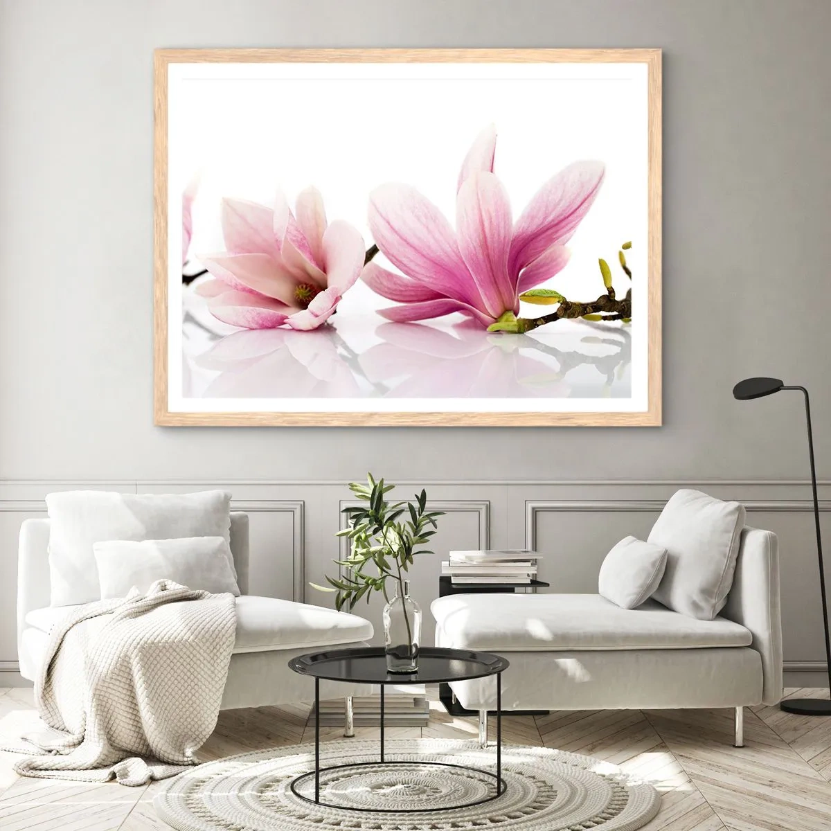Poster in cornice rovere chiaro - Delicati come un soffio di primavera - 91x61 cm