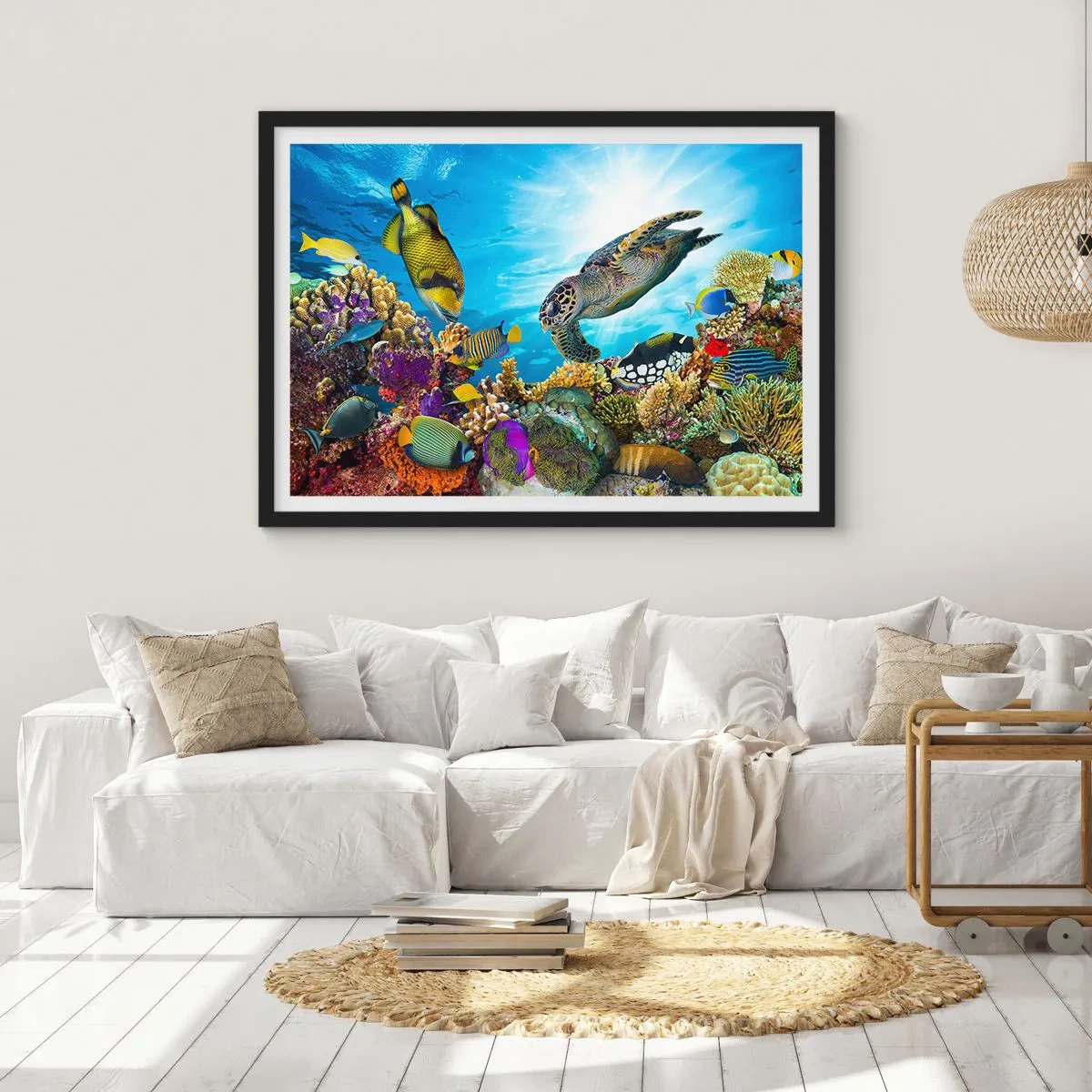 Poster in cornice nera - Passeggiata corallina - 40x30 cm