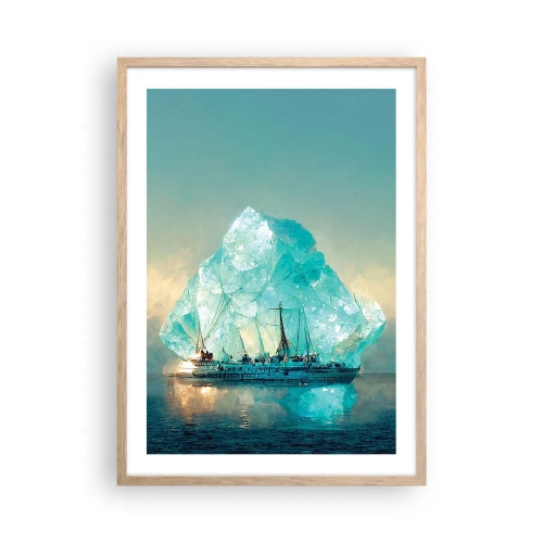 Poster in cornice rovere chiaro - Brillante artico - 50x70 cm