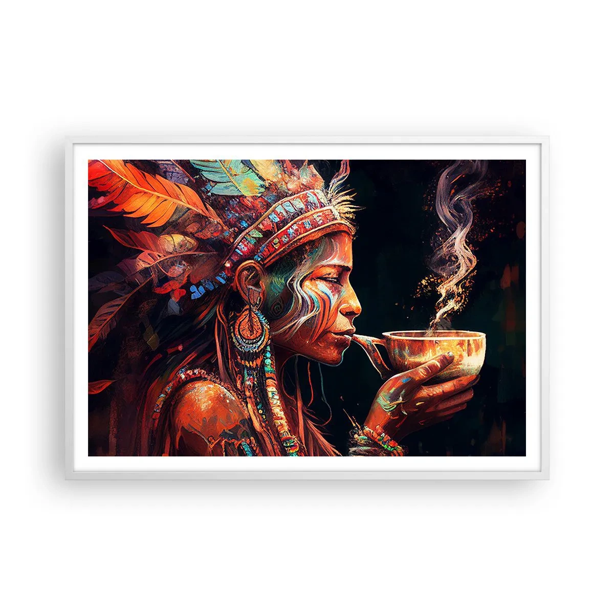 Poster in cornice bianca - Rituale magico - 100x70 cm