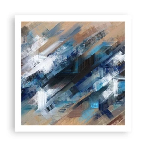 Poster - Sulla diagonale blu - 60x60 cm