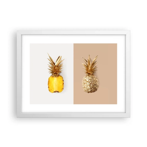 Poster in cornice bianca - Ananas per due - 40x30 cm