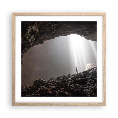 Poster in cornice rovere chiaro - Grotta luminosa - 50x50 cm