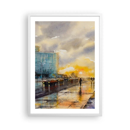 Poster in cornice bianca - Vita sulla costa - 50x70 cm