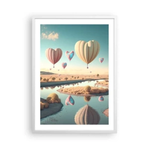Poster in cornice bianca - L'amore permette di volare - 50x70 cm