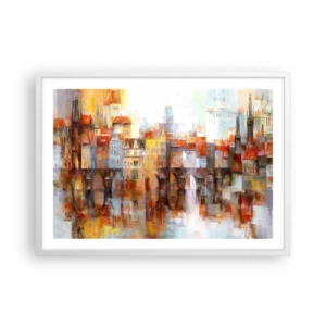 Poster in cornice bianca - Anche sotto il ponte è bello - 70x50 cm